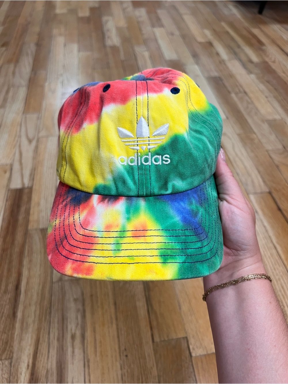 adidas Tie-Dye Baseball Cap - Red, Yellow, Green, Blue